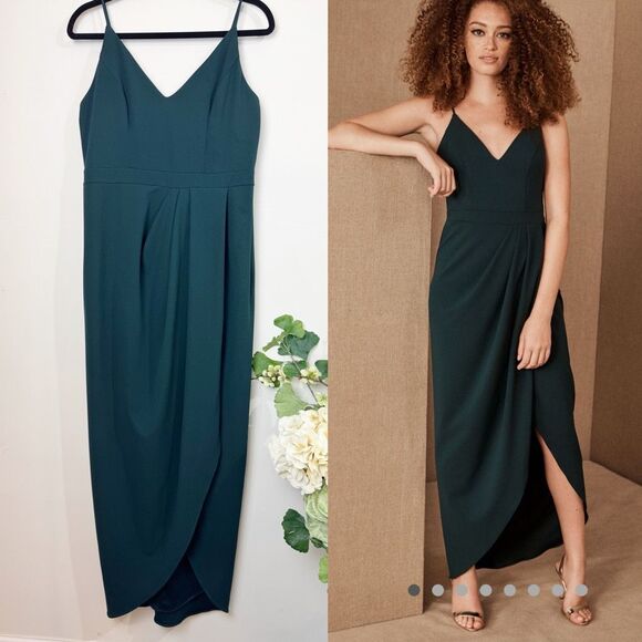 BHLDN | Caron Dress | deep emerald | Anthropologie | size 12 - Picture 1 of 12